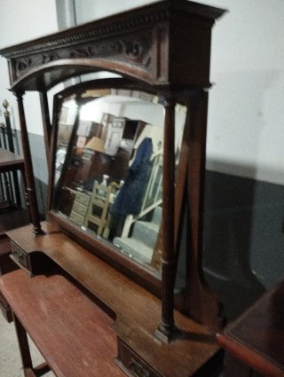 Espejo antiguo madera y cristal