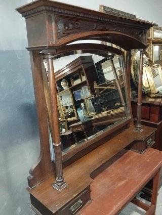 Espejo antiguo madera y cristal