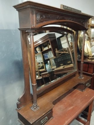 Espejo antiguo madera y cristal