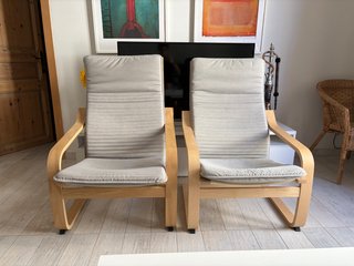 Sedie IKEA POÄNG in tessuto grigio