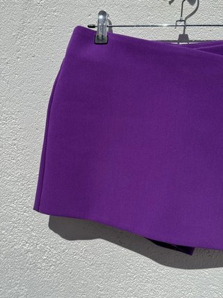Falda pantalón Zara Talla S Morado