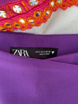 Falda pantalón Zara Talla S Morado