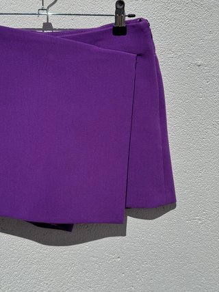 Falda pantalón Zara Talla S Morado