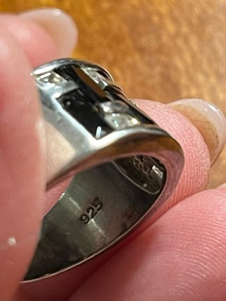 Anello Argento Marcasite Onice Misura 18.1 mm