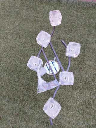 Lámpara de mesa cristal y metal