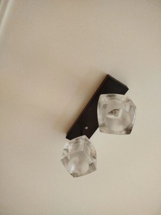 Lámpara de mesa cristal y metal