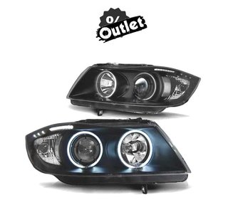 JI FAROS BMW E90 E91 05-08 OJOS ANGEL FONDO NEGRO CCFL R0113