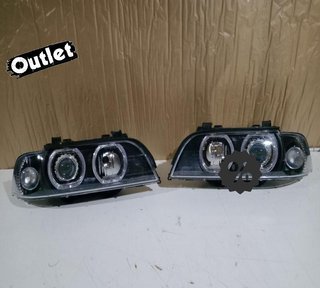 JI FAROS BMW E39 95-03 OJOS ANGEL LED CCFL FONDO NEGRO R1466