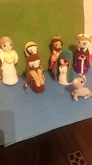 Muñecos Belén Crochet 6 Figuras 15cm