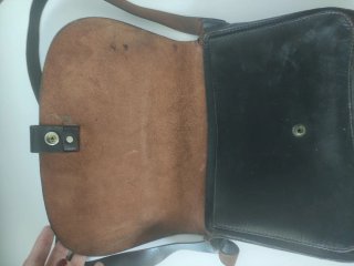 Bolso bandolera piel negro y marrón