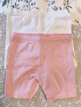 Leggings ciclista niña rosa y blanco