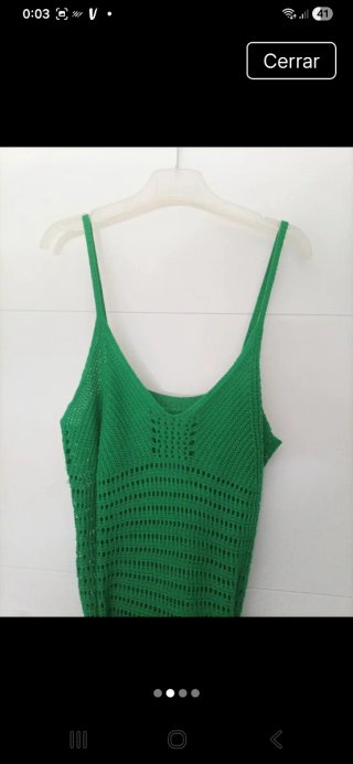 Vestido largo verde con flecos