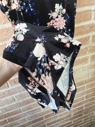 Mini Vestido Pantalón Azul Marino Flores - Verano