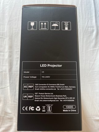 Proyector LED Hopvision H1 blanco y negro