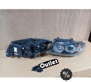 JI FAROS BMW E90 E91 05-08 XENON OJOS ANGEL U LED 3D NEGRO R