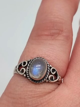 Anillo Plata 925 Piedra Luna