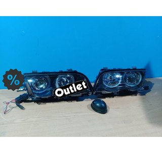 JI FAROS BMW E46 4 PUERTAS 98-01 OJOS ANGEL CCFL FONDO NEGRO