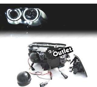 JI FAROS BMW E46 4 PUERTAS 98-01 OJOS ANGEL CCFL FONDO NEGRO