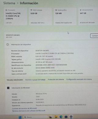 Pack Intel i5 10400 + 8GB RAM + MSI B460M WIFI