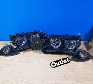 JI FAROS BMW E46 BERLINA 98-01 OJOS ANGEL FONDO NEGRO R14546