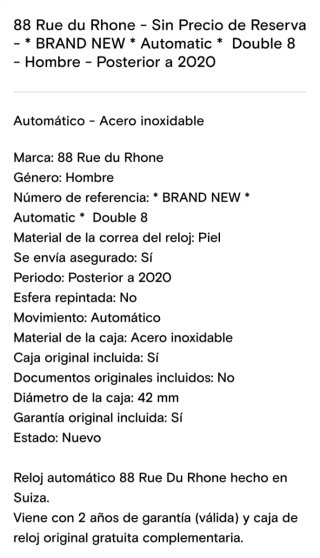Reloj Automático Rue Du Rhone Dorado