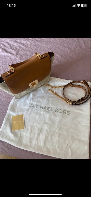 Michael Kors Lita Mediano Satchel MK signature NWT