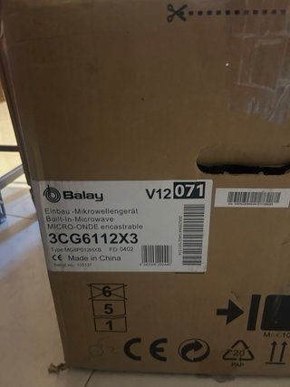 Microondas integrable Balay 3CG6112X3