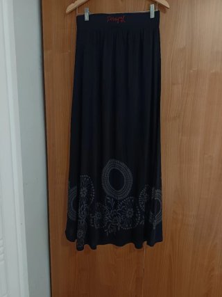 Falda Larga Desigual Estampada Talla M