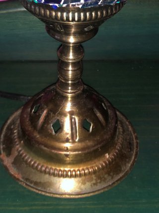 2 Lampade Turche in Cristallo e Metallo