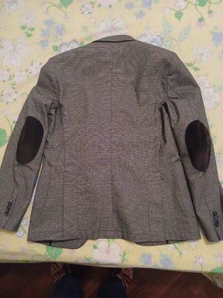 Giacca uomo marrone/grigia con toppe