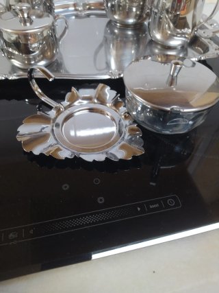 Juego café inoxidable vintage cristal
