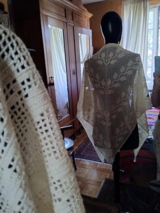 scialle vintage uncinetto fatta a mano donna