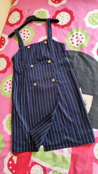 Peto azul rayas blancas Easy Wear. Mono.Nuevo