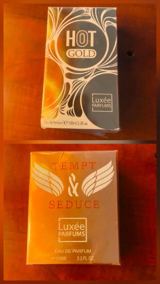 Perfume Luxée Parfums Hot Gold y Tempt Seduce