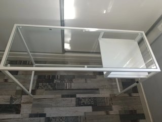Escritorio Ikea Vittsjö Blanco, Cristal y Metal