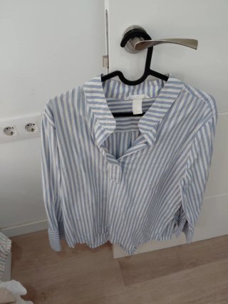 Camisa MNG Beige y Marrón
