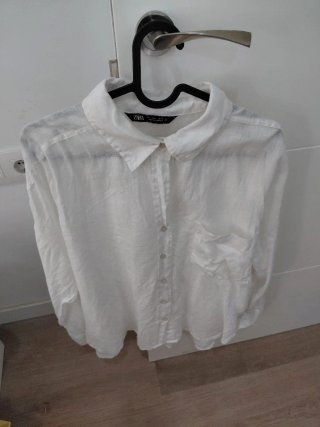 Camisa MNG Beige y Marrón