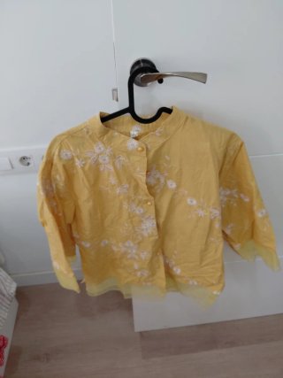 Camisa MNG Beige y Marrón
