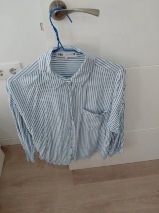 Camisa MNG Beige y Marrón