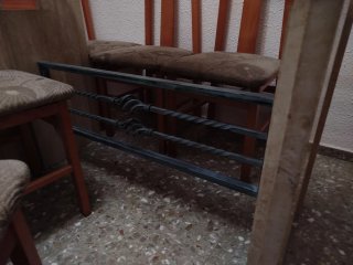 3 Mesas de cristal, forja y mármol