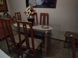 3 Mesas de cristal, forja y mármol