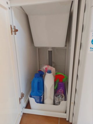 Pila de lavar con mueble aluminio blanco