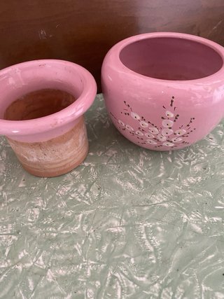 Vaso Ceramica Rosa Fiori Bianchi Produzione Deruta