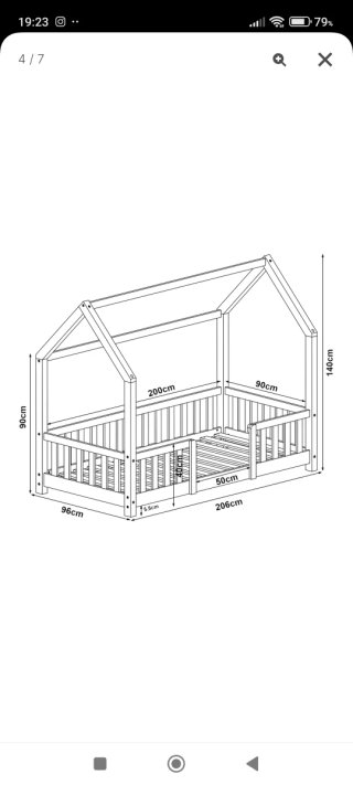 Cama infantil casa pino Sisimiut