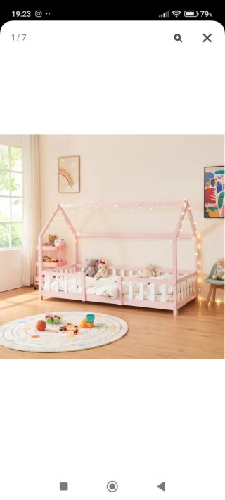 Cama infantil casa pino Sisimiut