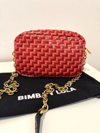 Bolso de hombro Bimba y Lola tejido Naranja y rojo
