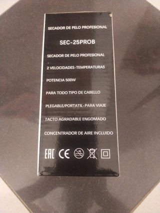 Secador de pelo EURO LIFE plegable y pequeño