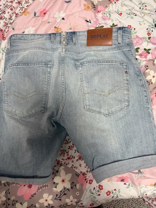 Replay Pantalones Cortos Vaqueros Azul Talla M
