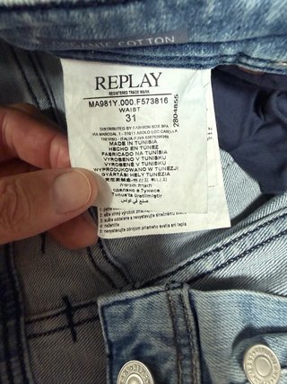Replay Pantalones Cortos Vaqueros Azul Talla M