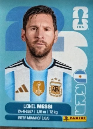Cromo Messi Panini Mundial 2026